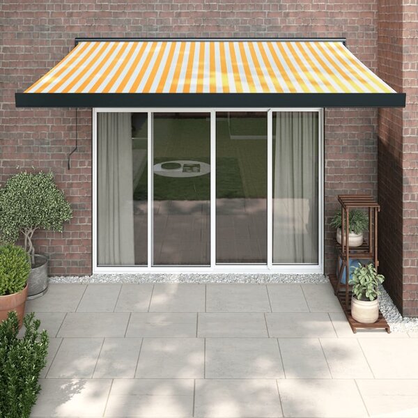 Maison Exclusive – Manuálna markíza, 3 x 2,5 m, žlto-biela, prúžkovaná
