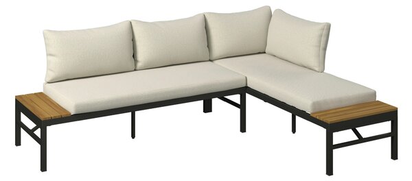 TERASOVÁ SEDACIA SÚPRAVA drevo, kov, textil Ambia Garden - Série záhradného nábytku