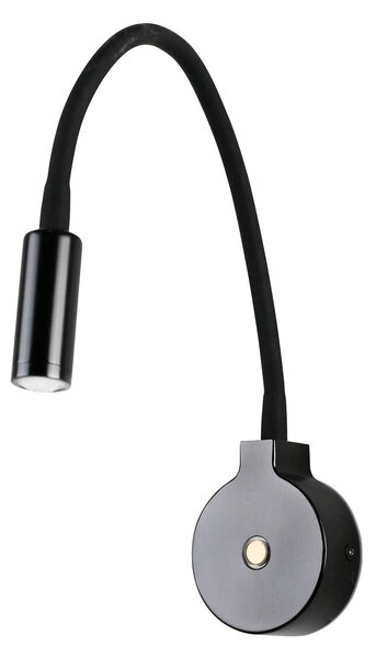 Nástenné LED Pixie s flexibilným ramenom, čierne