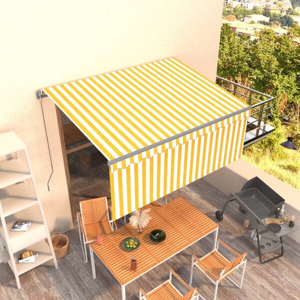 Maison Exclusive – Manuálna markíza, 3 x 2,5 m, žlto-biela, prúžkovaná