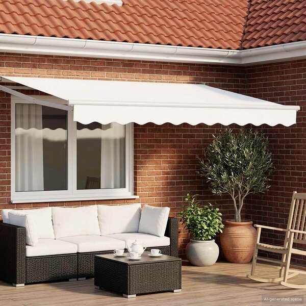 Maison Exclusive – Elektrická solárna markíza, 3 x 2,5 m, biela, 100% polyester