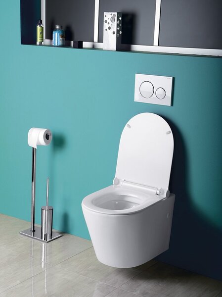 Sapho Sapho, PACO RIMLESS WC kombi, spodný/zadný odpad, čierna, PC1012WRB