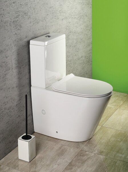 Sapho Sapho, PACO RIMLESS WC kombi, spodný/zadný odpad, čierna, PC1012WRB