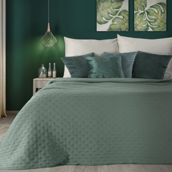 EUROFIRANY Jednofarebný prehoz na posteľ vyrobený technológiou horúceho lisovania 220 cm x 240 cm tmavo mentolová 100 % polyester Rozmery textílií: 170 cm x 210 cm