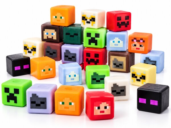 FoxBox Adventný kalendár pre deti Squishy Minecraft – 24 antistresových stláčacích hračiek, vianočný darček