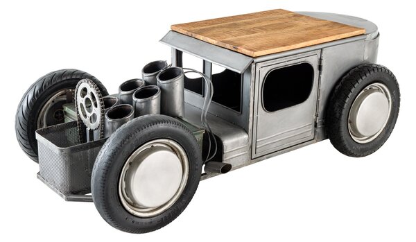 Konferenčný stolík HOT ROD 165 cm oceľový plech a doska z mango dreva