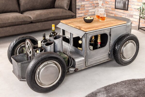 Konferenčný stolík HOT ROD 165 cm oceľový plech a doska z mango dreva
