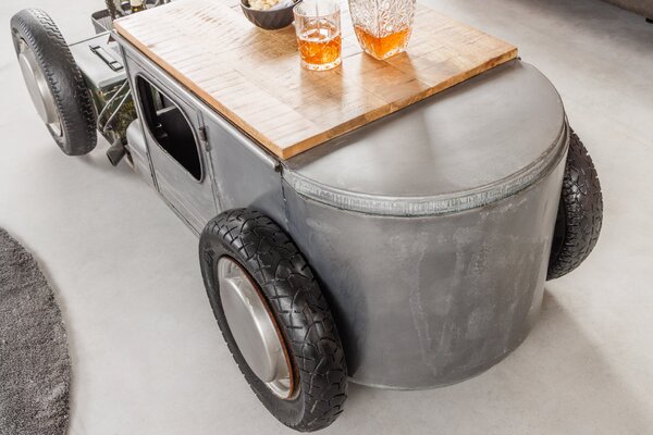 Konferenčný stolík HOT ROD 165 cm oceľový plech a doska z mango dreva