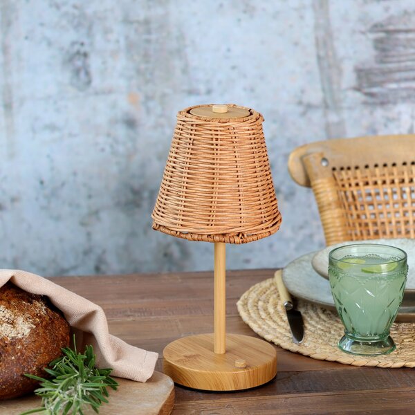 Stolná LED lampička Rattan Nature