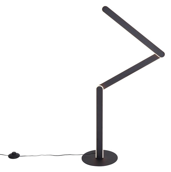 Dizajnová stojaca lampa čierna vrátane LED s 3-stupňovým stmievaním - Gate