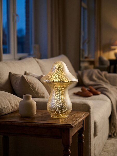 Sinsay - LED stolná lampa v tvare huby - strieborná