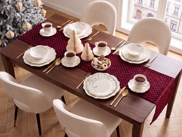 20-dielna sada jedálenského riadu biela porcelánový riad pre 4 osoby taniere a šálky zimný motív