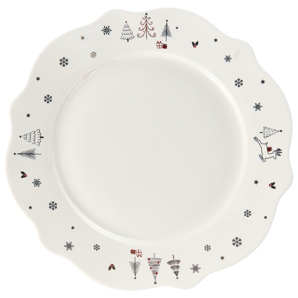 20-dielna sada jedálenského riadu biela porcelánový riad pre 4 osoby taniere a šálky zimný motív