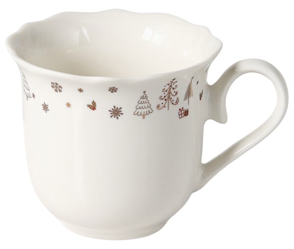 20-dielna sada jedálenského riadu biela porcelánový riad pre 4 osoby taniere a šálky zimný motív
