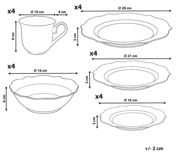 20-dielna sada jedálenského riadu biela porcelánový riad pre 4 osoby taniere a šálky vianočný motív