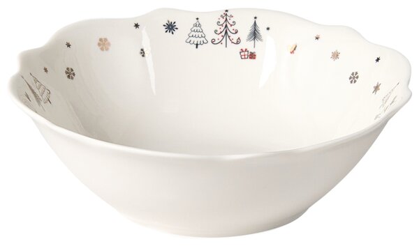 20-dielna sada jedálenského riadu biela porcelánový riad pre 4 osoby taniere a šálky zimný motív