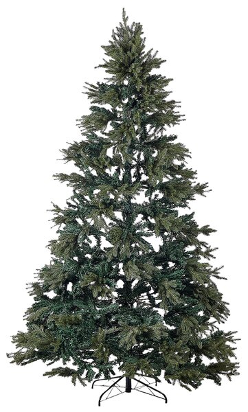 Umelý vianočný stromček zelený PVC kovová stojan 240 cm tradičný štýl vianočné dekorácie