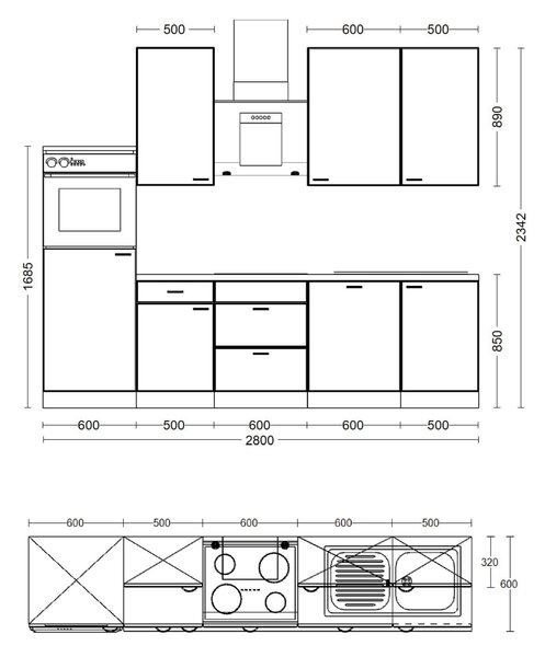 KUCHYNSKÝ BLOK 280 cm FlexWell - Online Only kuchyne, Online Only