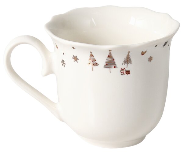 20-dielna sada jedálenského riadu biela porcelánový riad pre 4 osoby taniere a šálky zimný motív