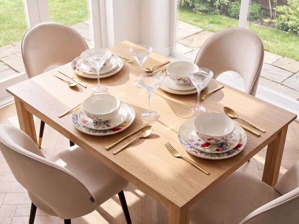 24-dielna sada jedálenského riadu biela porcelánový riad pre 8 osôb taniere a misky kvetinový motív