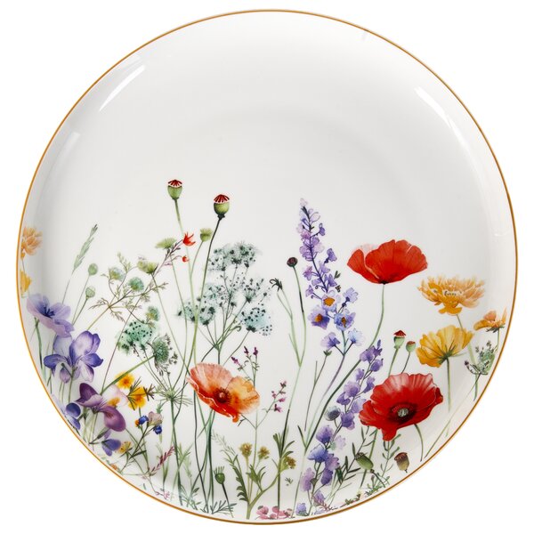 24-dielna sada jedálenského riadu biela porcelánový riad pre 8 osôb taniere a misky kvetinový motív