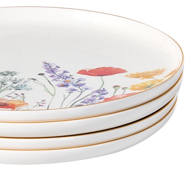 24-dielna sada jedálenského riadu biela porcelánový riad pre 8 osôb taniere a misky kvetinový motív