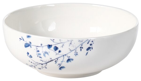12-dielna sada jedálenského riadu biela a modrá porcelánový riad pre 4 osoby taniere a misky kvetinový motív