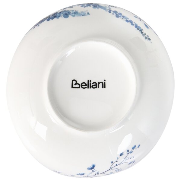 12-dielna sada jedálenského riadu biela a modrá porcelánový riad pre 4 osoby taniere a misky kvetinový motív