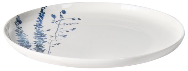 12-dielna sada jedálenského riadu biela a modrá porcelánový riad pre 4 osoby taniere a misky kvetinový motív