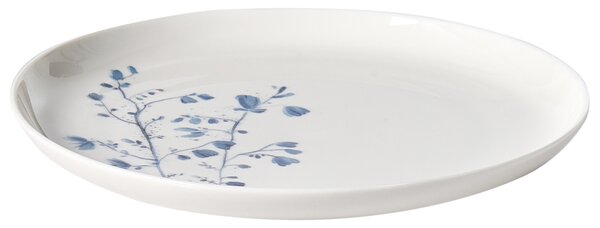 12-dielna sada jedálenského riadu biela a modrá porcelánový riad pre 4 osoby taniere a misky kvetinový motív