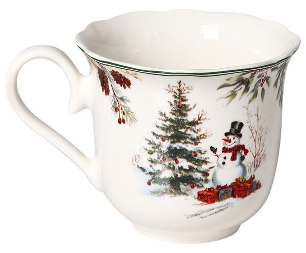 20-dielna sada jedálenského riadu biela porcelánový riad pre 4 osoby taniere a šálky vianočný motív
