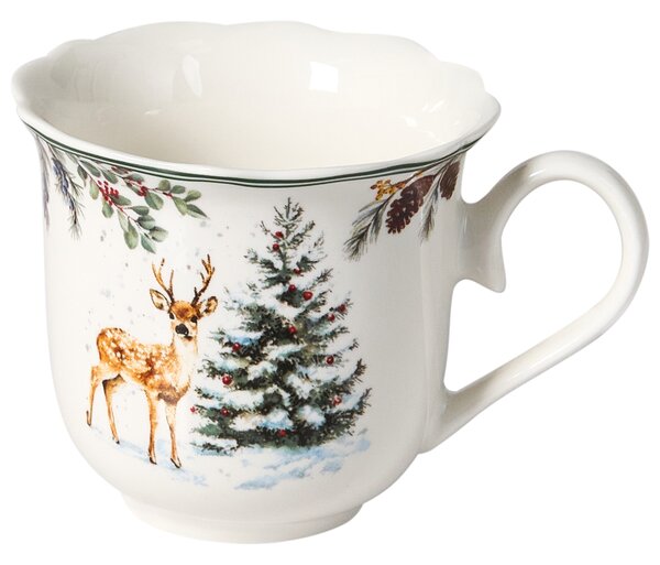 20-dielna sada jedálenského riadu biela porcelánový riad pre 4 osoby taniere a šálky vianočný motív
