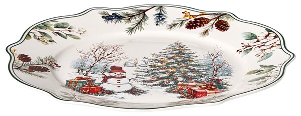 20-dielna sada jedálenského riadu biela porcelánový riad pre 4 osoby taniere a šálky vianočný motív