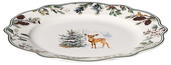 20-dielna sada jedálenského riadu biela porcelánový riad pre 4 osoby taniere a šálky vianočný motív
