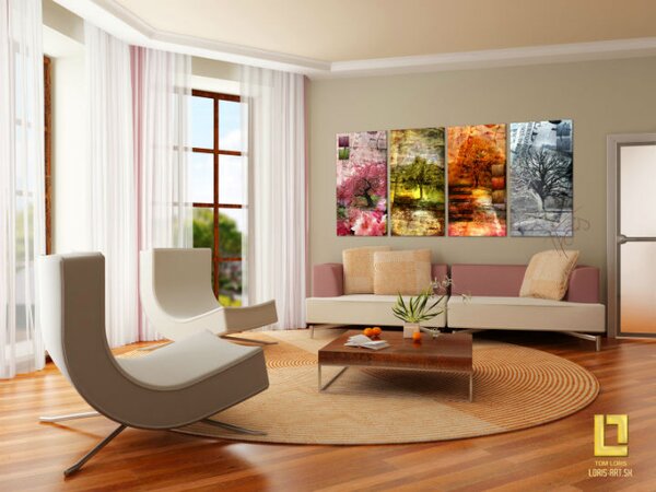 Obraz na plátne Four Seasons — Tom Loris | tetraptych - 120x60 cm