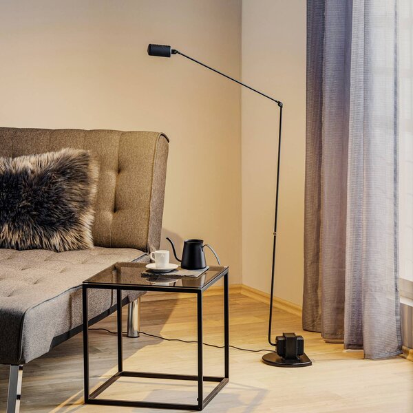 Stojacia lampa Lumina Daphine LED 3 000 K, čierna, Čierna, Pracovňa / Kancelária, kov, Moderný, Oblúková stojaca lampa