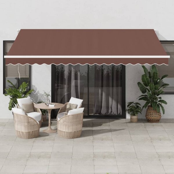 Maison Exclusive – Manuálna markíza, 4,5 x 3,5 m, hnedá, 100% polyester