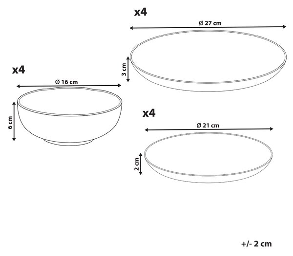 12-dielna sada jedálenského riadu biela a modrá porcelánový riad pre 4 osoby taniere a misky kvetinový motív