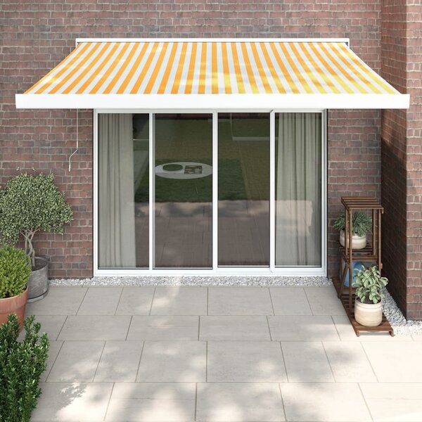 Maison Exclusive – Manuálna markíza, 3 x 2,5 m, žlto-biela, prúžkovaná