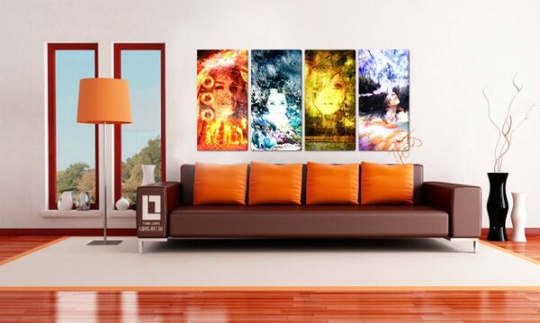 Obraz na plátne Four Elements — Tom Loris | tetraptych - 120x60 cm