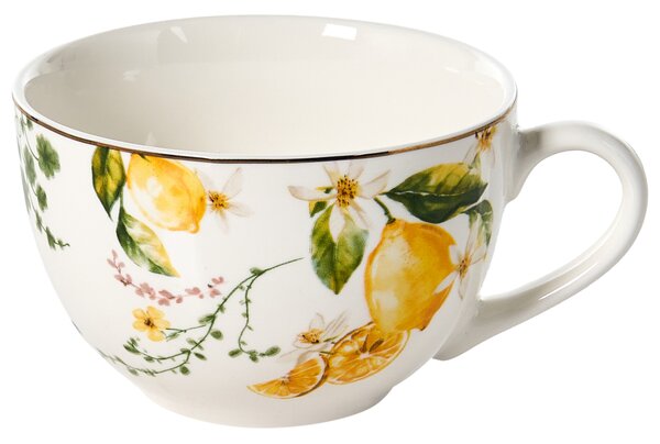 20-dielna sada jedálenského riadu biela a zelená porcelánový riad pre 4 osoby taniere a šálky citrónový vzor