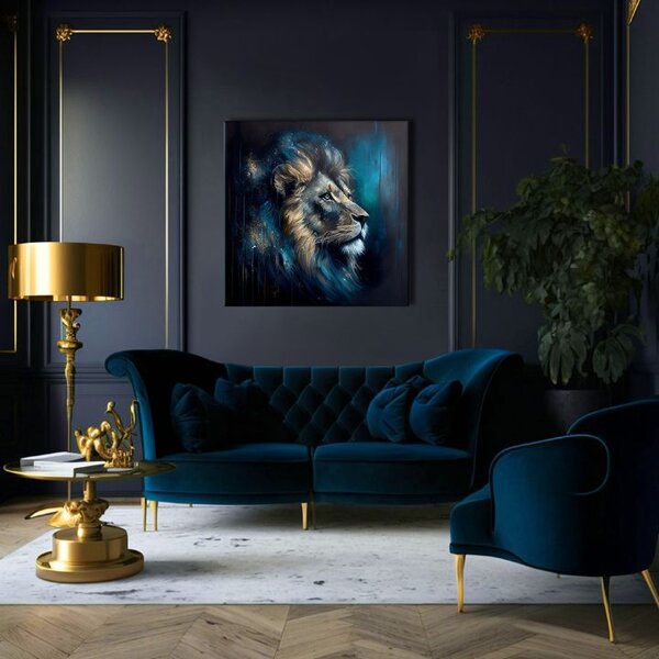 Dekoratívna maľba na plátne - PREMIUM ART - Lion's Strength and Grace - 60x60 cm