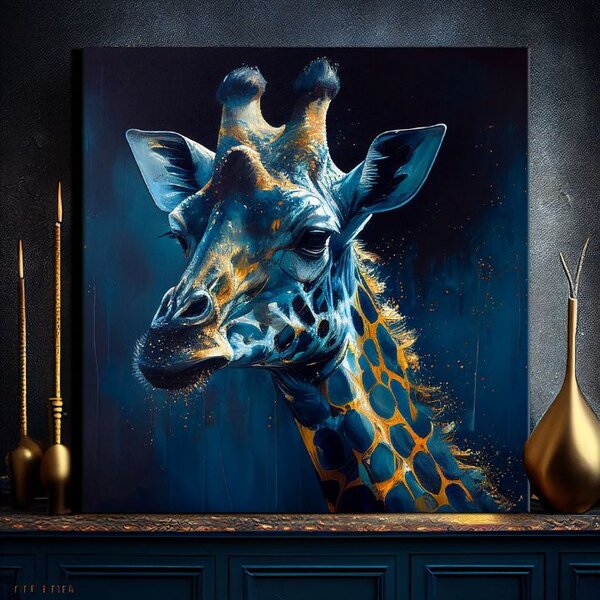 Dekoratívna maľba na plátne - PREMIUM ART - Towering Majesty of Giraffe - 80x80 cm