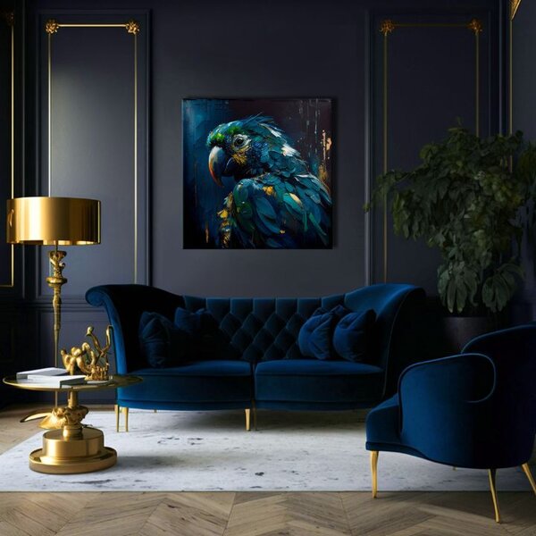 Dekoratívna maľba na plátne - PREMIUM ART - Rainbow Feathers in Flight - 60x60 cm