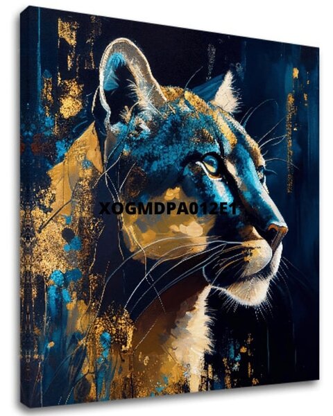 Dekoratívna maľba na plátne - PREMIUM ART - Silent Puma's Gaze - 80x80 cm