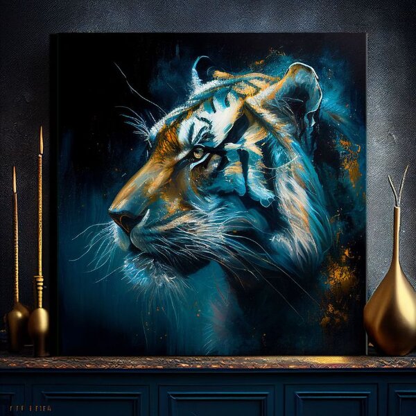 Dekoratívna maľba na plátne - PREMIUM ART - Tiger's Mighty Spirit - 60x60 cm
