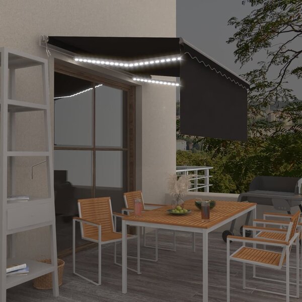 Maison Exclusive – Elektrická markíza s LED osvetlením a senzorom, rozmery 3 x 2,5 m, farba antracit