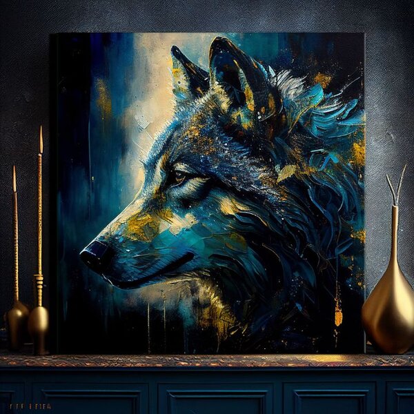Dekoratívna maľba na plátne - PREMIUM ART - Wilderness in Wolf Eyes - 60x60 cm