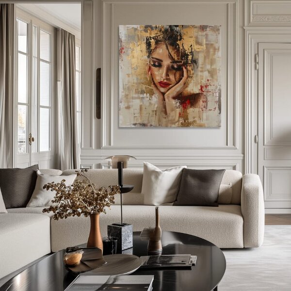 Elegantný obraz ženy Pôvabná múza - 60x60 cm