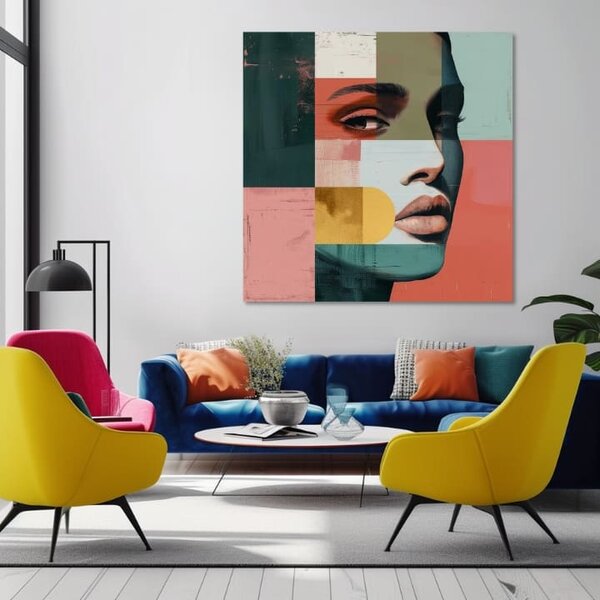 Elegantný obraz ženy Pohľad na svet - 60x60 cm